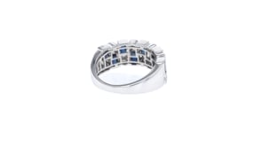 1.50 ct. t.w. Sapphire and .30 ct. t.w. Diamond Ring in 14kt White Gold