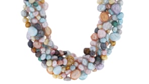 4-7.5mm Multicolored Cultured Pearl Torsade Necklace with Sterling Silver Final
