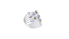 2.30 ct. t.w. Multi-Stone Five-Row Ring in Sterling Silver