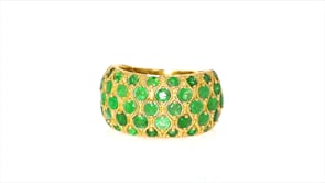 3.00 ct. t.w. Emerald Multi-Row Ring in 18kt Gold Over Sterling