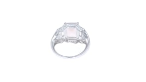 3.20 Carat Rose Quartz and .84 ct. t.w. White Topaz Ring in Sterling Silve