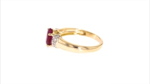 1.60 Carat Burmese Ruby Ring with Diamond Accents in 14kt Yellow Gold
