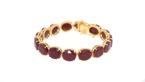 75.00 ct. t.w. Ruby Bracelet in 14kt Gold Over Sterling
