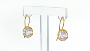 7.00 ct. t.w. Bezel-Set CZ Drop Earrings in 14kt Gold Over Sterling