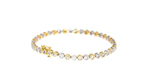 Bezel-Set 3.00 ct. t.w. Diamond Tennis Bracelet in 14kt Two-Tone Gold