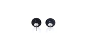 11-12mm Peacock Black Cultured Pearl Stud Earrings in 14kt White Gold
