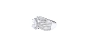 2.75 ct. t.w. CZ Multi-Row Halo Ring in Sterling Silver