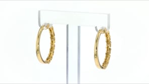 1.00 ct. t.w. Diamond Hoop Earrings in 14kt Yellow Gold. 1