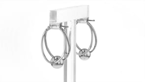 Sterling Silver Double-Hoop Earrings with Bead. 1