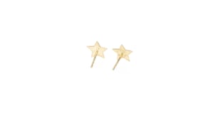 18kt Yellow Gold Star Stud Earrings