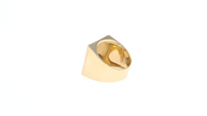 Italian Square Flat-Top Monogram Ring in 14kt Yellow Gold