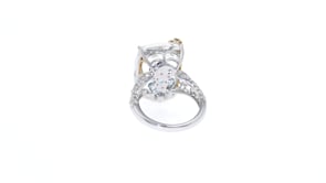 Rock Crystal and Multi-Gemstone Flower Ring in Sterling Silver with 18kt Gold Over Sterling Accents