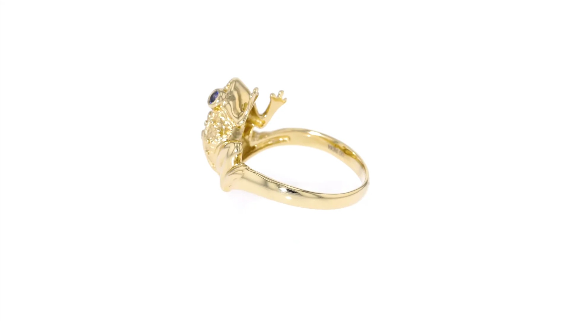 10 ct. t.w. Sapphire Frog Ring with Chrome Diopsides in 18kt Gold