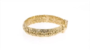 18kt Gold Over Sterling Wide Byzantine Bracelet