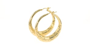 Italian 18kt Gold Over Sterling Animal Print Hoop Earrings. 1 58