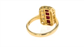 80 ct. t.w. Ruby and .39 ct. t.w. Diamond Ring in 14kt Yellow Gold