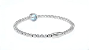 1.60 Carat Swiss Blue Topaz Beaded Bracelet in Sterling Silver with Magnetic Clasp