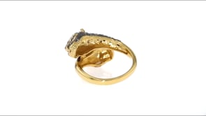 11 ct. t.w. Brown Diamond Panther Bypass Ring in 14kt Gold Over Sterling