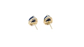 5.25 ct. t.w. Sapphire and .15 ct. t.w. Diamond Earrings in 14kt Yellow Gold with White Rhodium