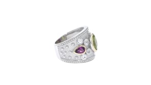 4.20 ct. t.w. Multi-Gemstone Ring in Sterling Silver and 14kt Yellow Gold