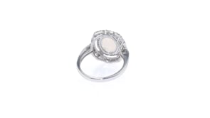 Opal and .20 ct. t.w. White Topaz Ring in Sterling Silver