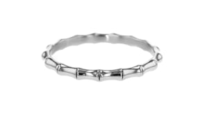 Italian Andiamo 14kt White Gold Bamboo Bangle Bracelet