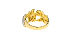 15 ct. t.w. Diamond Multi-Starfish Ring in Sterling Silver and 18kt Gold Over Sterling