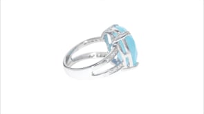 Milky Aquamarine and .10 ct. t.w. Diamond Ring in Sterling Silver