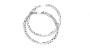 5.00 ct. t.w. Diamond Inside-Outside Hoop Earrings in 14kt White Gold. 1 12