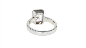 3.00 Carat CZ Ring in Sterling Silver and 14kt Yellow Gold