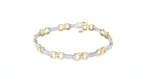 1.00 ct. t.w. Diamond 14kt Two-Tone Gold Link Bracelet