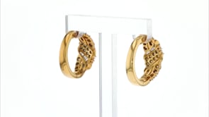 1.00 ct. t.w. Baguette and Round Diamond Ribbon Hoop Earrings in 18kt Gold Over Sterling. 78