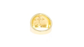 10 ct. t.w. Diamond Cross Ring in 18kt Gold Over Sterling