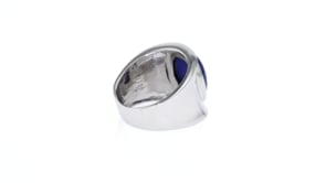 Italian 14x10mm Lapis Ring in Sterling Silver