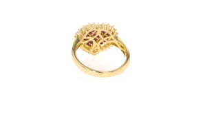 90 ct. t.w. Ruby and .38 ct. t.w. Diamond Ring in 18kt Yellow Gold