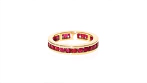 1.60 ct. t.w. Channel-Set Ruby Eternity Band in 14kt Yellow Gold