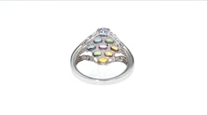 1.40 ct. t.w. Multicolored Sapphire Ring with White Topaz Accents in Sterling Silver