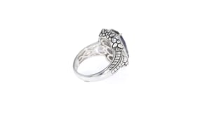 4.20 Carat Mystic Quartz Roped Ring in 14kt Yellow Gold and Sterling Silver
