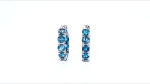 9.50 ct. t.w. London Blue Topaz Inside-Outside Hoop Earrings in Sterling Silver. 34
