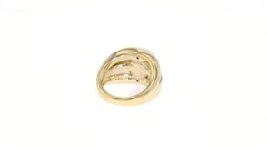 10.5-11mm Cultured Pearl Twisted Multi-Row Ring in 14kt Gold Over Sterling