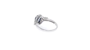 1.30 Carat Sapphire and .33 ct. t.w. Diamond Ring in 14kt White Gold
