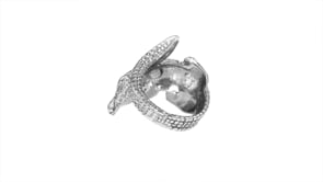 Italian Sterling Silver Alligator Bypass Ring