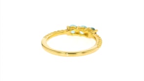 30 ct. t.w. Swiss Blue Topaz Three-Stone Pinky Ring in 18kt Gold Over Sterling