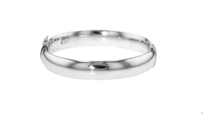 Italian Sterling Silver Oval Bangle Bracelet