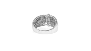 1.00 ct. t.w. Diamond Multi-Row Flower Ring in Sterling Silver