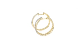 50 ct. t.w. Diamond Twisted Hoop Earrings in 14kt Yellow Gold. 1