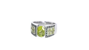 5.00 ct. t.w. Peridot and .20 ct. t.w. Tsavorite Ring in Sterling Silver