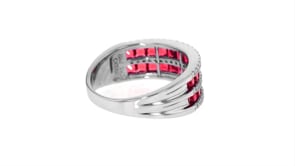 1.20 ct. t.w. Simulated Ruby and .30 ct. t.w. CZ Double-Row Ring in Sterling SilverDetails