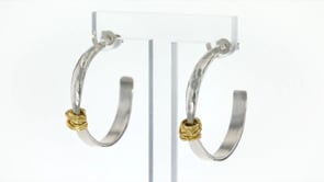 Two-Tone Sterling Silver Wrapped Hoop Earrings. 1 14
