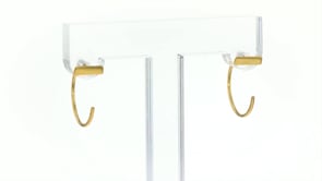 14kt Yellow Gold Bar C-Hoop Earrings. 12